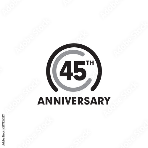 45th year celebrating anniversary emblem logo design template
