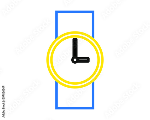 simple vector icon with wrist watch shape