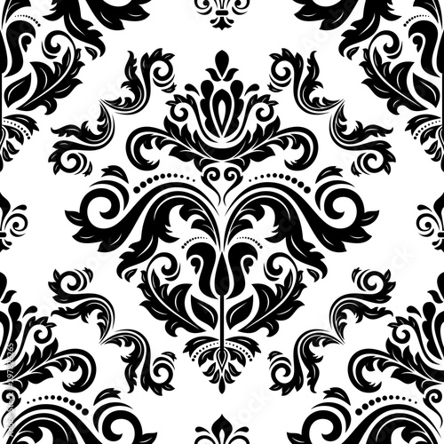 Orient vector classic pattern. Seamless abstract background with vintage elements. Orient black and white background. Ornament for wallpaper and packaging