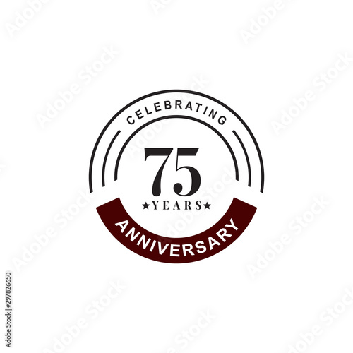 75th year celebrating anniversary emblem logo design template