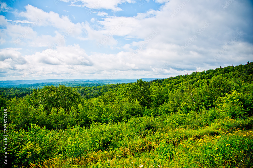 View of Vermont countryside on Hogback Mountain in Marlboro, VT