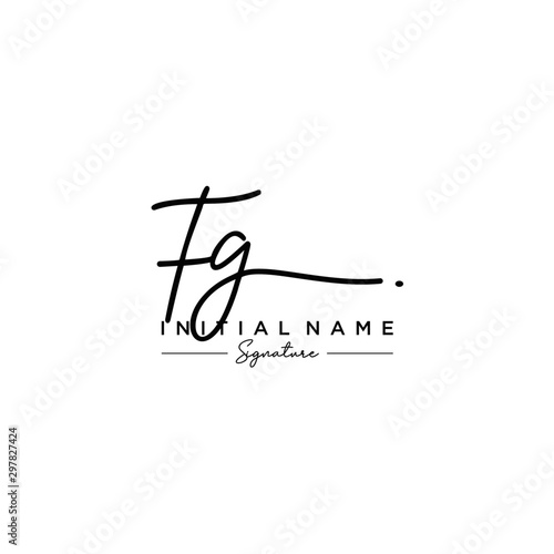 Letter FG Signature Logo Template Vector