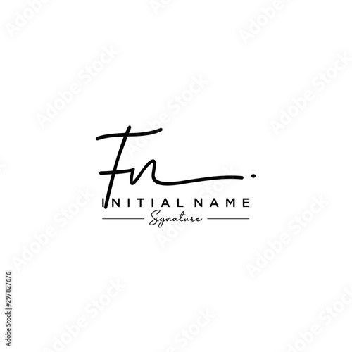 Letter FN Signature Logo Template Vector