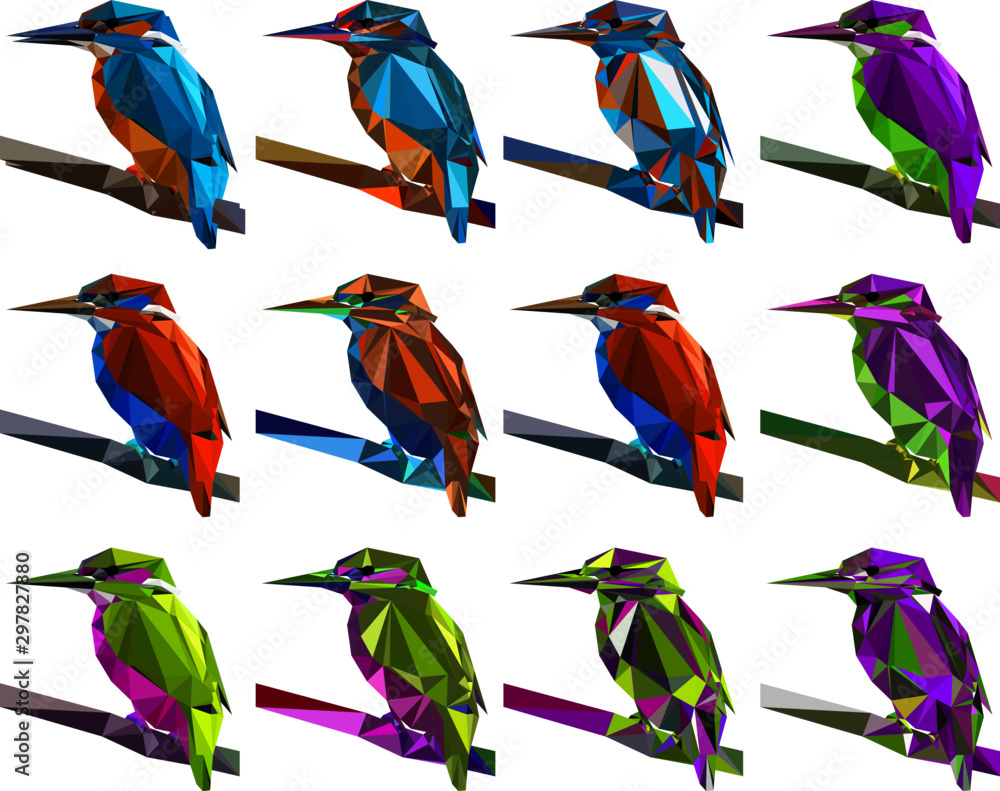 Naklejka premium Geometric Kingfisher