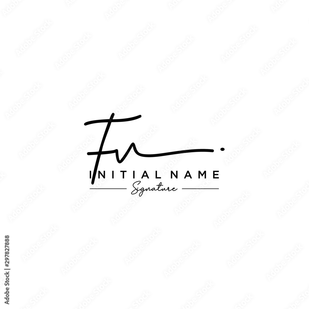 Letter FV Signature Logo Template Vector