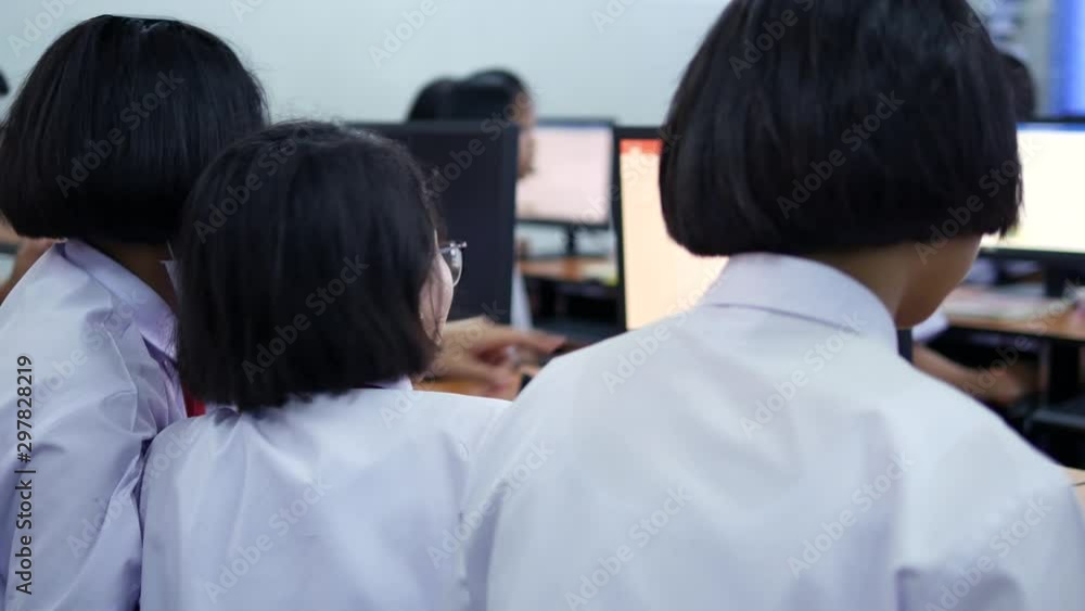 High school students are studying computers, Thailand, southeast Asia. High school students are studying computers, Thailand, southeast Asia.