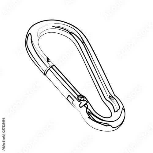 carabiner contour ector illustration isolated