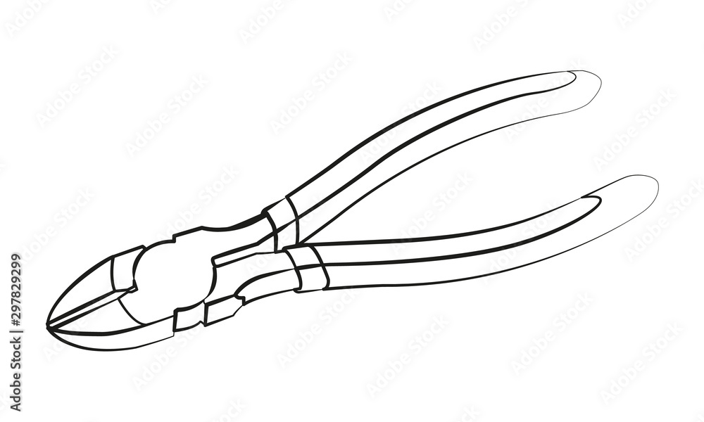 diagonal pliers silhouette vector illustration diagonal pliers silhouette vector illustration