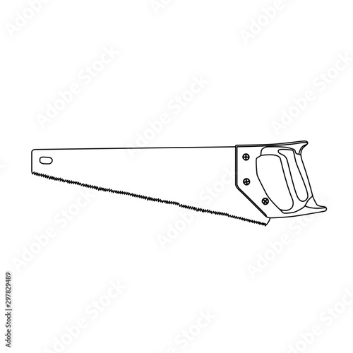 saw contour ector illustration isolated
