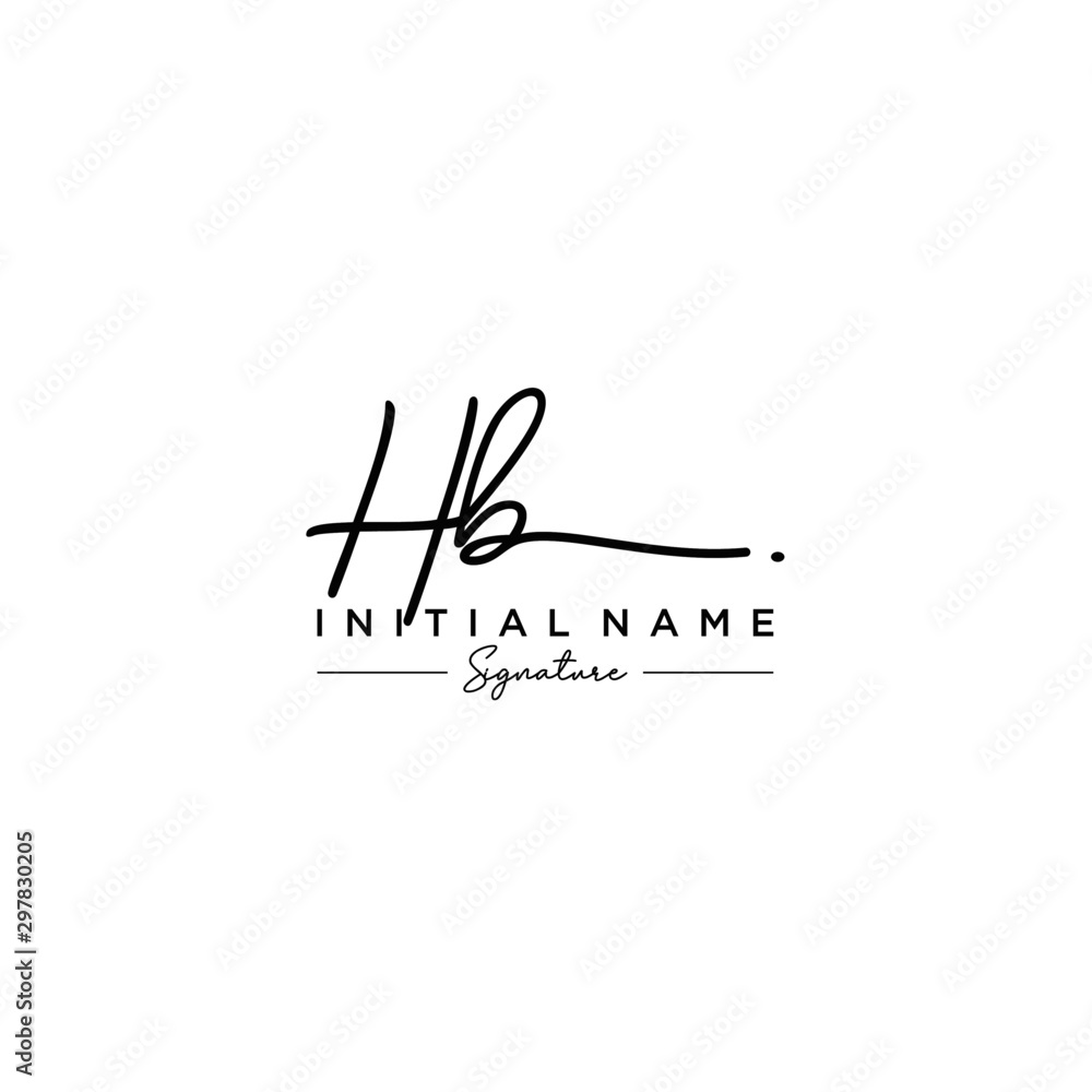 Letter HB Signature Logo Template Vector