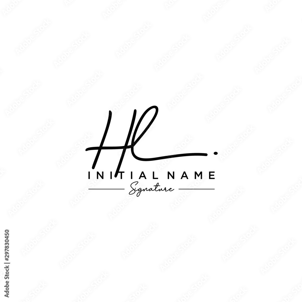 Letter HL Signature Logo Template Vector Letter HL Signature Logo Template Vector