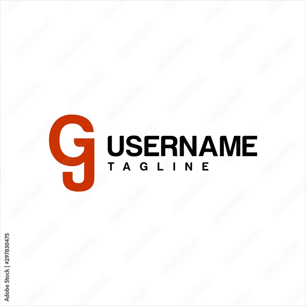 Initial letter gj logo template design vector