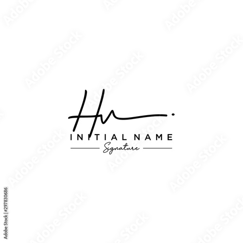 Letter HV Signature Logo Template Vector
