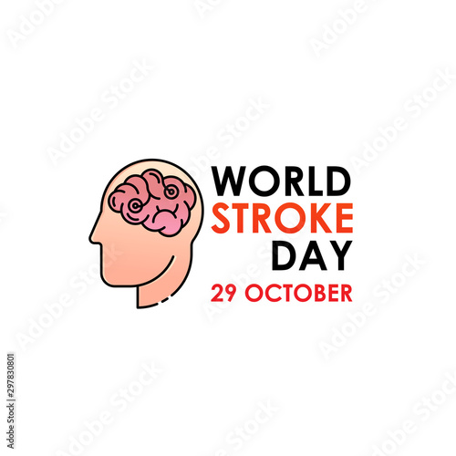 World Stroke Day - Vector logo poster illustration of World Stroke Day on October 29th. Health care awareness campaign. 