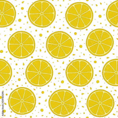 Fresh lemons hand drawn on a white background .
