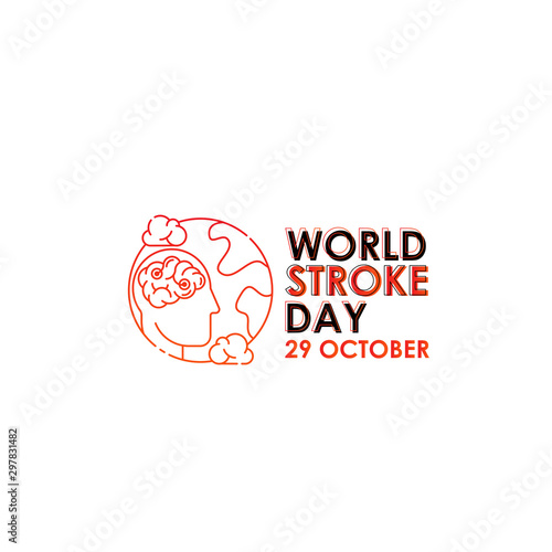 World Stroke Day - Vector logo poster illustration of World Stroke Day on October 29th. Health care awareness campaign. 
