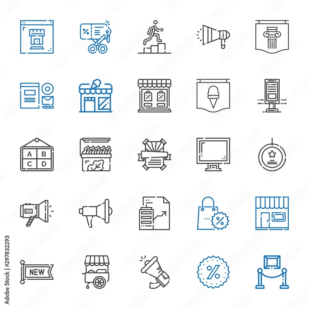 advertising icons set advertising icons set