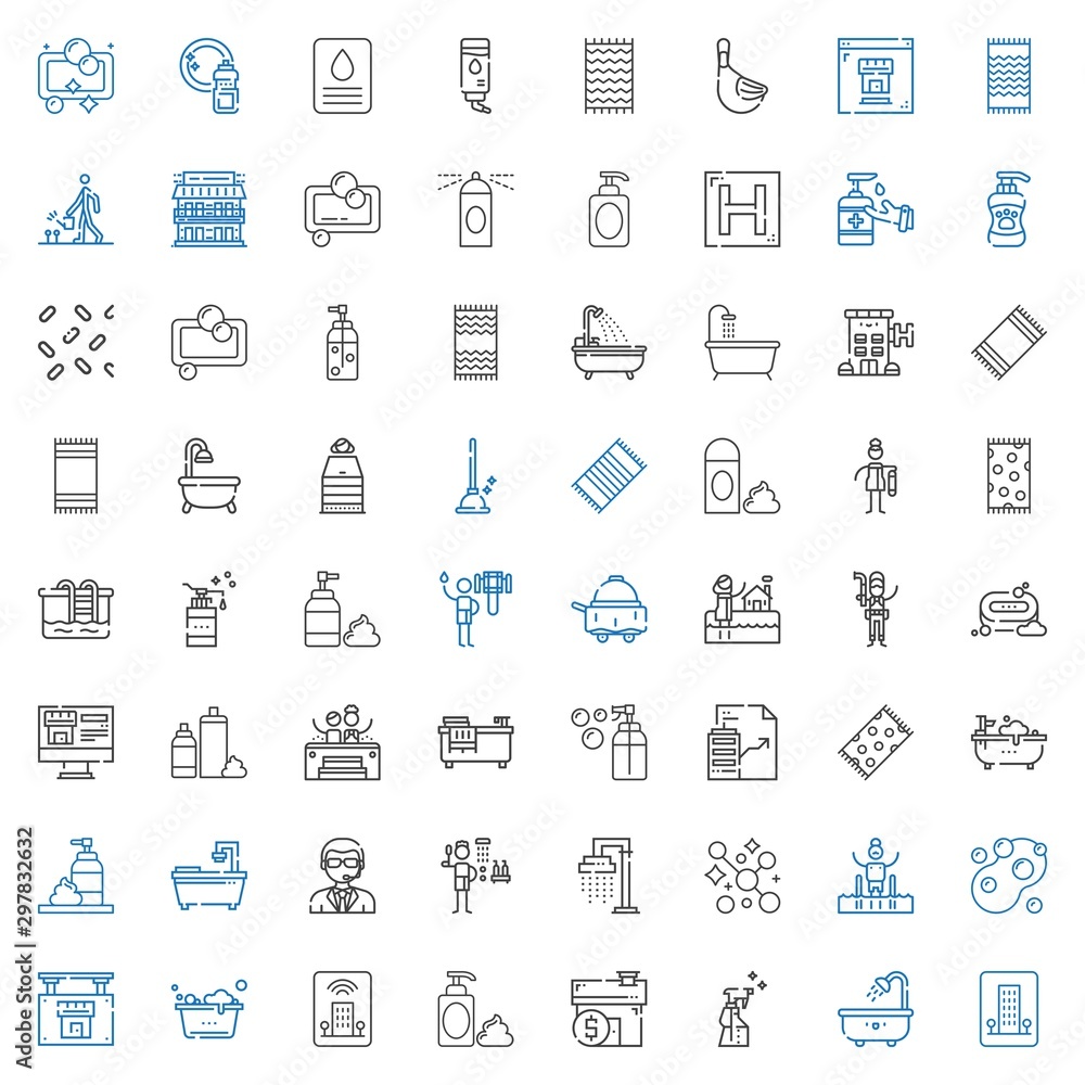 shower icons set shower icons set