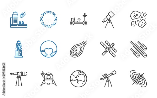 telescope icons set