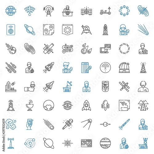satellite icons set
