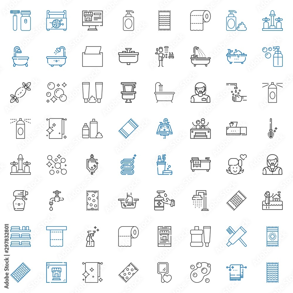 bathroom icons set bathroom icons set