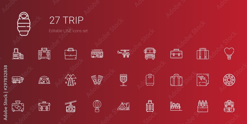 trip icons set trip icons set