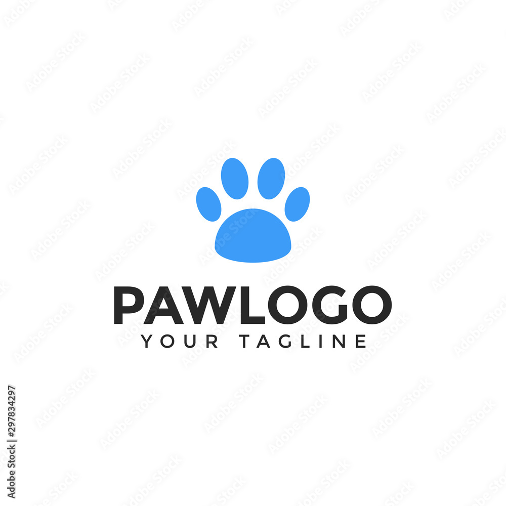 Cat or Dog Paw Print, Pet Logo Design Template Cat or Dog Paw Print, Pet Logo Design Template
