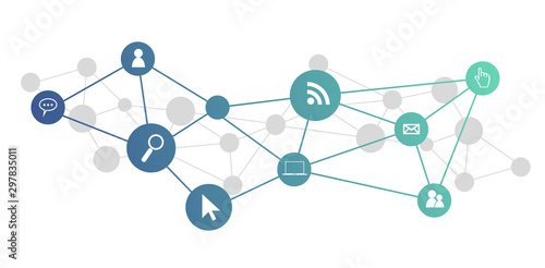 icone, informatica, rete sociale, connessione internet