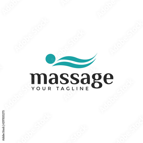 Massage, Therapy, Relaxing, Body Spa, Orthopedic spine Logo Design Template