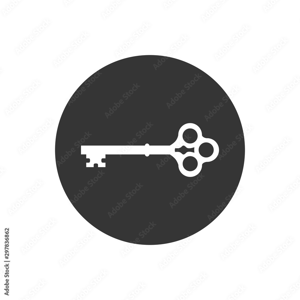Key icon symbol vector on white editable Key icon symbol vector on white editable