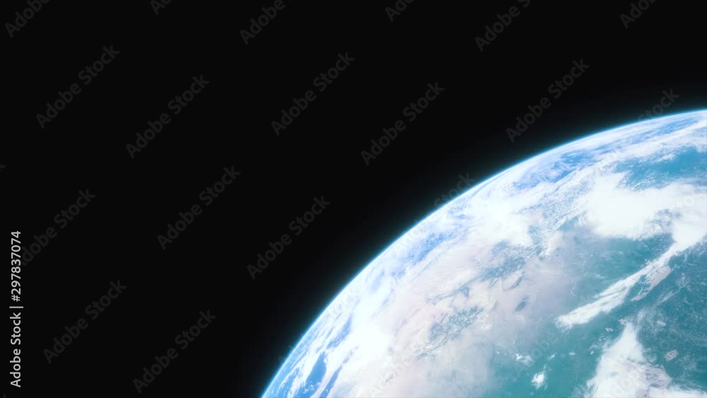 Spaceship flies over the planet Earth. Cinematic shot of our home planet. View Of Planet Earth From Space. 3d animation Spaceship flies over the planet Earth. Cinematic shot of our home planet. View Of Planet Earth From Space. 3d animation