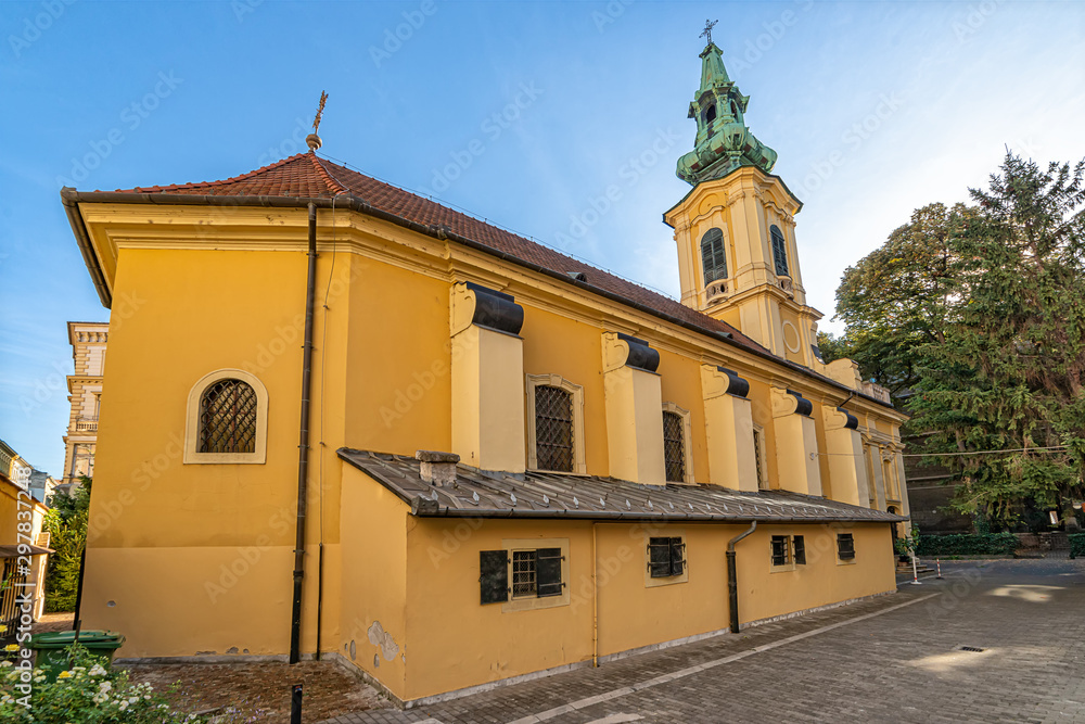 Budapest, Hungary - October 01, 2019: Saint George Serbian Orthodox Church in Budapest.