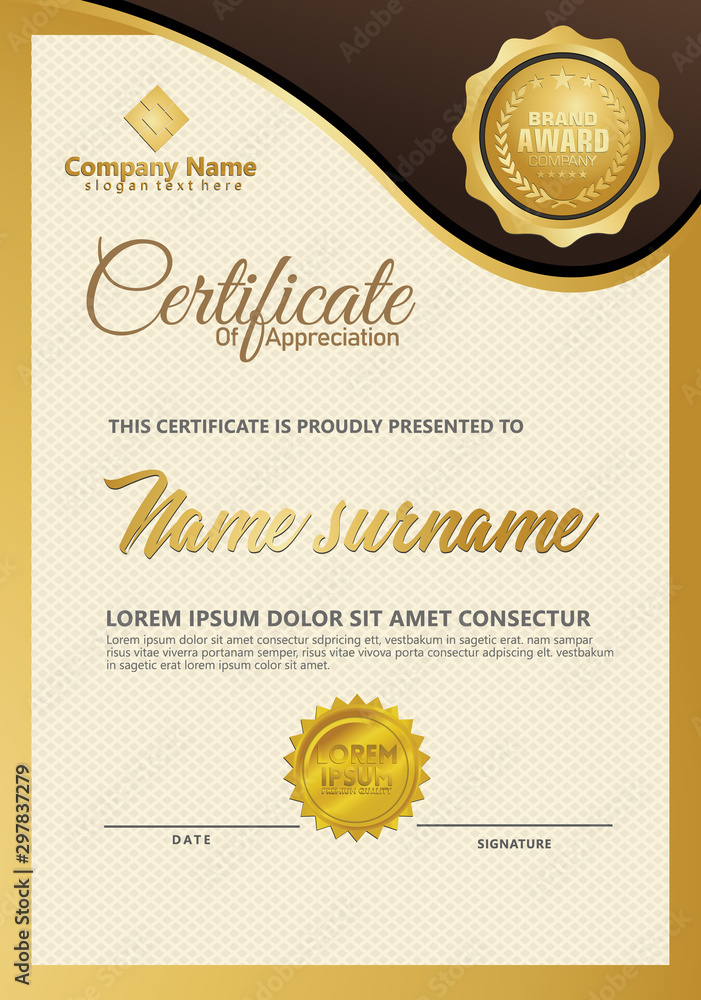 Certificate template with luxury and elegant texture modern pattern ...