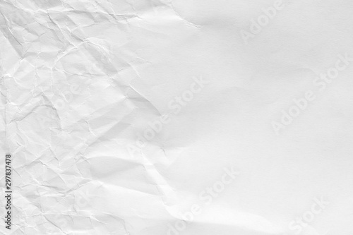 White crumpled paper background, texture old for web design screensavers. Template for various purposes or creating packaging.