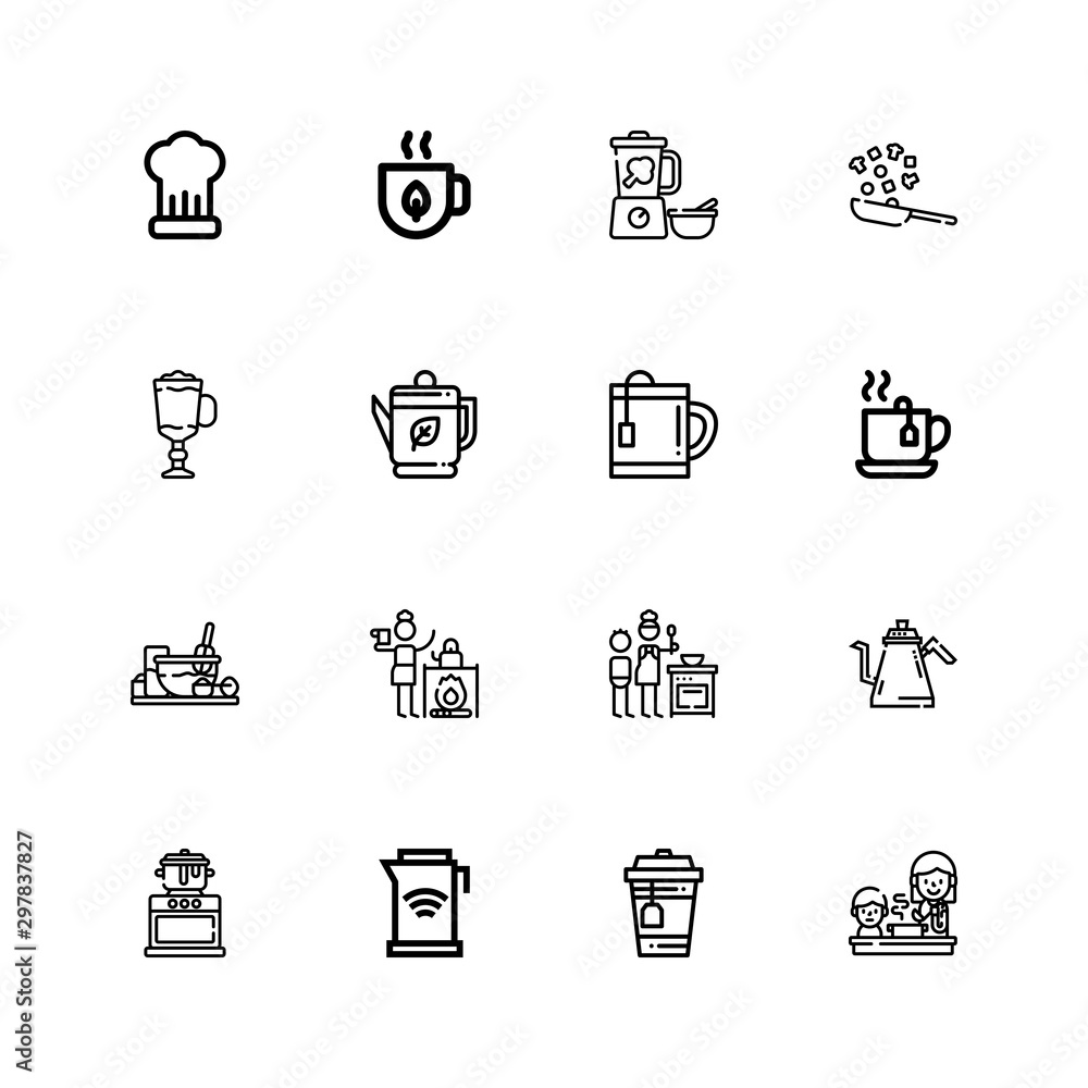 Editable 16 teapot icons for web and mobile