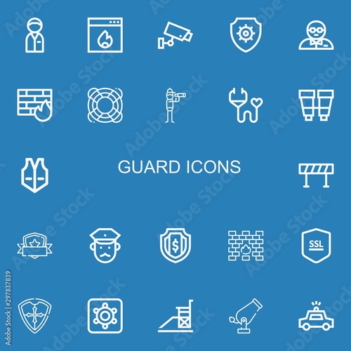 Editable 22 guard icons for web and mobile