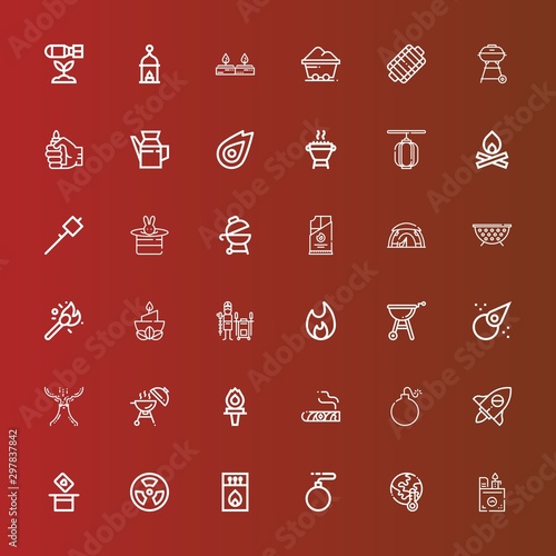Editable 36 fire icons for web and mobile