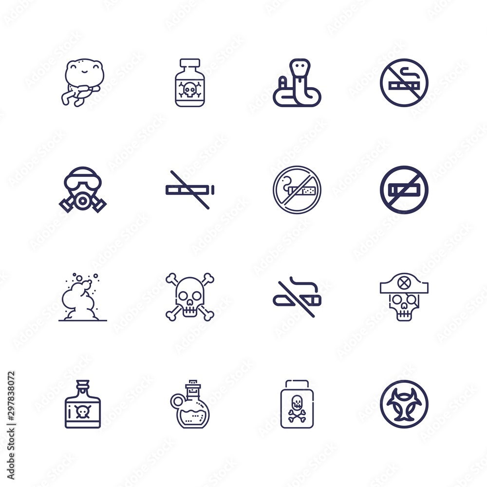 Editable 16 poison icons for web and mobile