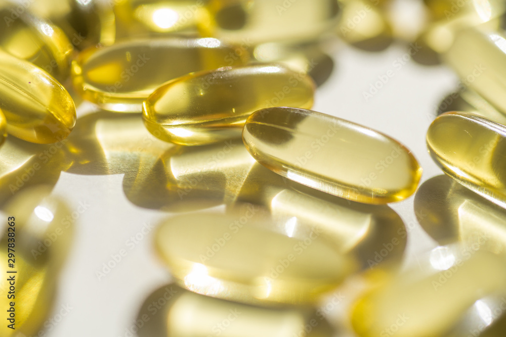 capsules of fish fat oil vitamin for heart, omega 3, macro capsules of fish fat oil vitamin for heart, omega 3, macro