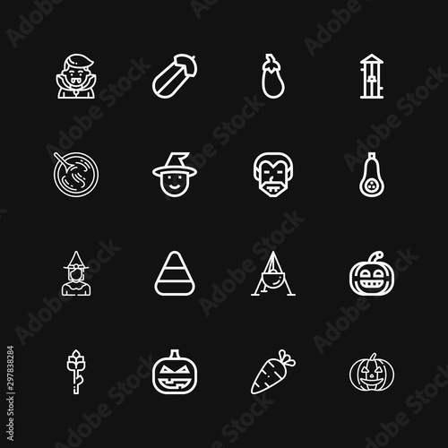 Editable 16 pumpkin icons for web and mobile