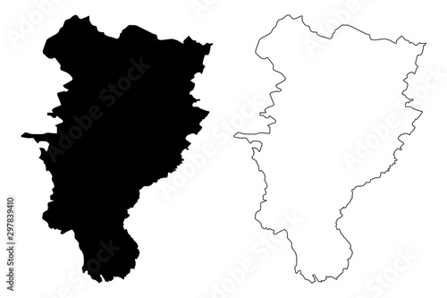 Kildare County Council (Republic of Ireland, Counties of Ireland) map vector illustration, scribble sketch Kildare map.... photo