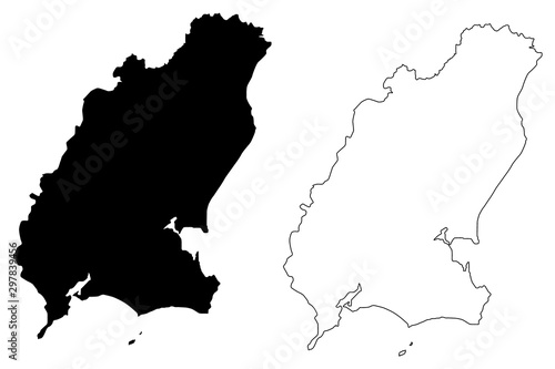 Wexford County Council (Republic of Ireland, Counties of Ireland) map vector illustration, scribble sketch Wexford map.... photo