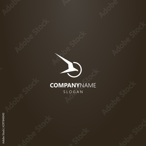 Fényképezés white logo on a black background