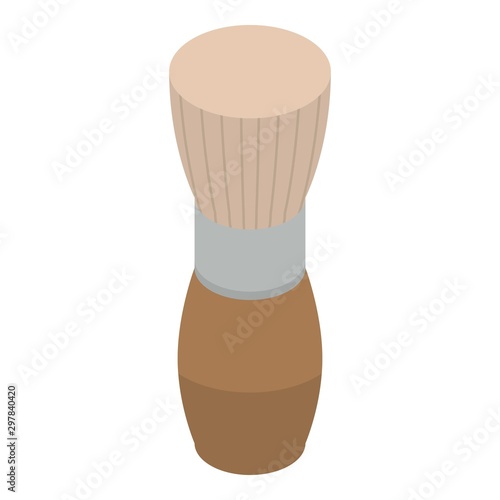 Shaving brush icon. Isometric of shaving brush vector icon for web design isolated on white background