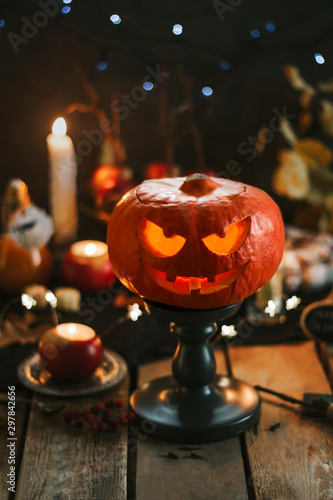  Halloween night pumpkin Jack lantern