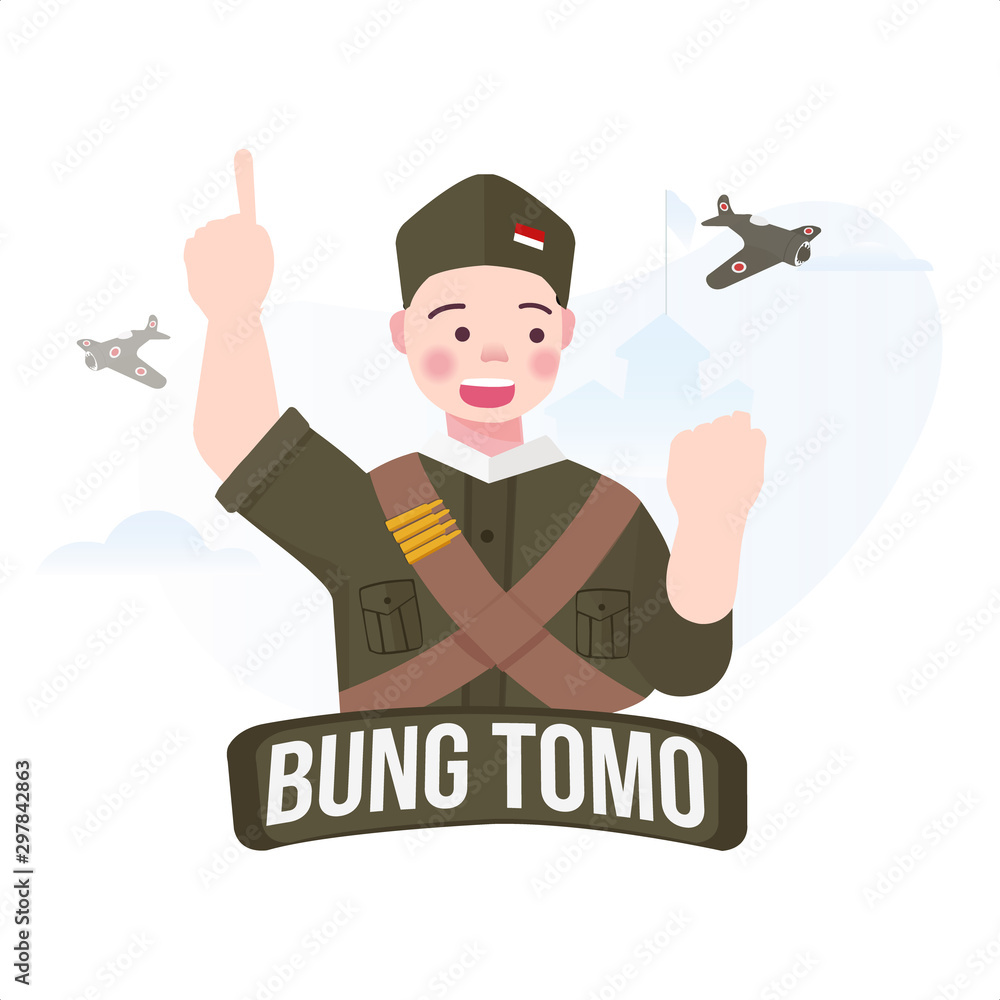 Young boy wearing the uniform heroes army to commemorating "Hari ...