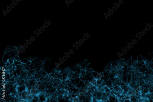 Digital Composite Image Of Computer, polygonal space low poly dark background, Futuristic polygonal background. Triangular business wallpaper.