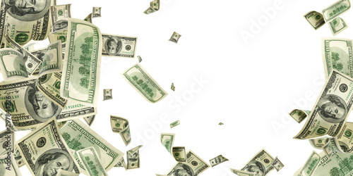 Us dollar bill. Washington american cash. Falling usd money background.