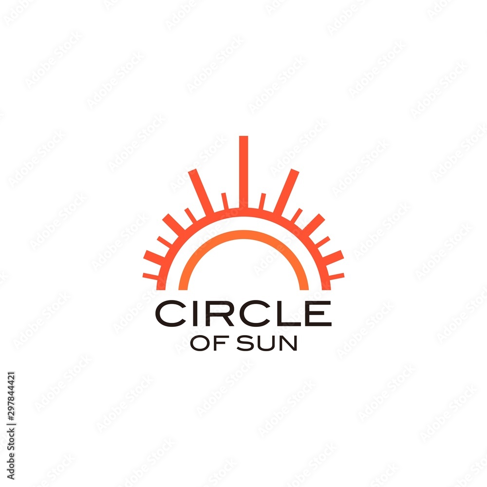Clean wordmark logo design of sunrise with clean background - EPS10 - Vector.