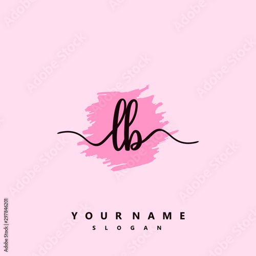 LB Initial handwriting logo vector